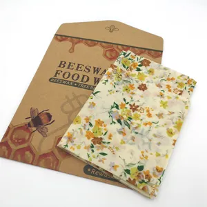 Manufacture OEM logo Beeswax Food Wrap for Sandwich Burger packaging