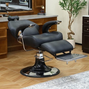 Nouveau design 2026 – Fauteuil de barbier noir haute densité avec siège en cuir, rotation à 360° et réglage hydraulique de la hauteur pour salon de coiffure - Product Image 3