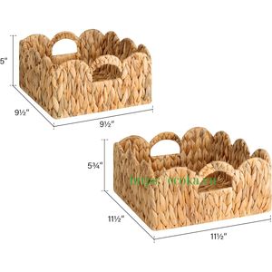 Cesta Rectangular de Mimbre Tejida a Mano, Ecológica, de Jacinto de Agua, para Decoración del Hogar y Organización de Ropa, en Oferta - Product Image 2