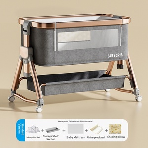 Lit bébé moderne en alliage d'aluminium, pliable, mobile, multifonctionnel, pour nouveau-nés, modèles 0-3, 495 - Product Image 6