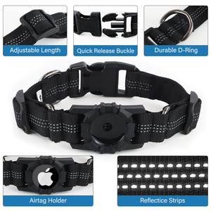 <span class=keywords><strong>Collar</strong></span> de Perro de Nailon Ajustable Reflectante de Alta Calidad para Mascotas, <span class=keywords><strong>Collar</strong></span> Personalizado con AirTag, Accesorios de Lujo para Collares de Perro con AirTag - Product Image 2