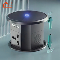 Prise intelligente universelle de haute qualité avec verre trempé étanche, prise USB de type C pour table, prise électrique relevable