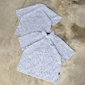 Custom Men Plaid <b>Shirts</b> Manufacturer Boxy Fit Oversized Cropped Casual <b>Short</b> <b>Sleeve</b> Blank Plaid Summer <b>Button</b> <b>Up</b> <b>Shirt</b> For Men - Product Image 2