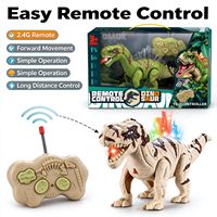 Mainan Dinosaurus Berjalan dengan Remote Control, Dilengkapi Lampu dan Suara