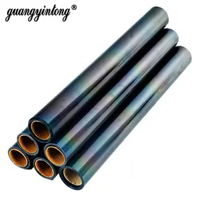 Guangyintong Reflecterende Pu Warmte Overdracht Vinyl Regenboog Materiaal Voor Doek Hoge Flex