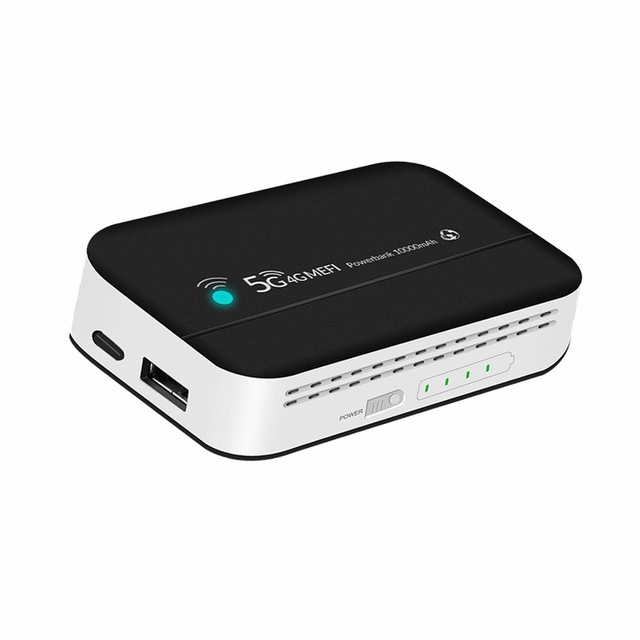 Portable WiFi 10000mAh Power Bank WiFi Mobile Network Router 4G LTE Pocket WiFi Router With Sim Card Slot