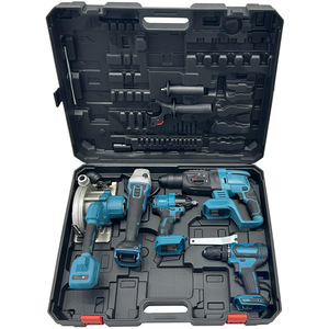 Ananke Tools – Kit industriel sans fil 4 pièces : Perceuse à percussion sans balais, Clé à chocs, Meuleuse d'angle, 220V, Bleu+Noir - Product Image 3