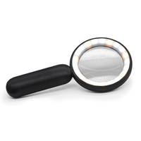 2X Handheld Illuminated Magnifying Glass with 21 LED 3 Modes Light, Portable Optical Magnifier Lens for Reading & Inspection