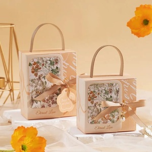 Scatole Ecologiche per Confetti Nuziali con Manici e Nastri, in Carta Speciale Riutilizzabile e Materiali Riciclati, Sicure per Alimenti - Product Image 4