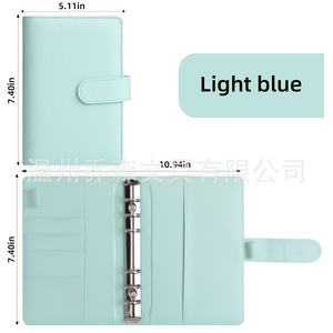 A6-Ordner Bargeld-Budgetplaner Journal mit Kunstleder-Einband Reißverschlusstaschen Rechnungshalter Aufkleberseiten - Product Image 4
