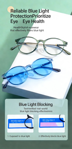 Gafas Ligeras con Marco Ovalado TR90, Protección UV y Anti Luz Azul para Hombre y Mujer, <span class=keywords><strong>Lentes</strong></span> Ópticas Personalizadas, Entrega Rápida de Fábrica - Product Image 5