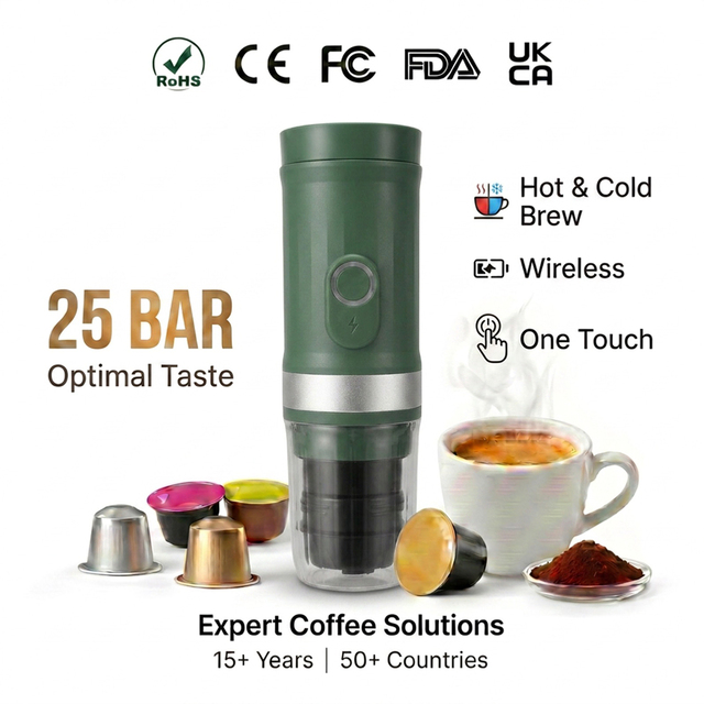 Portable Coffee Machine With Capsule Filling Friendly Design Travel Espresso Maker for Quick Brewing and Easy Daily Use