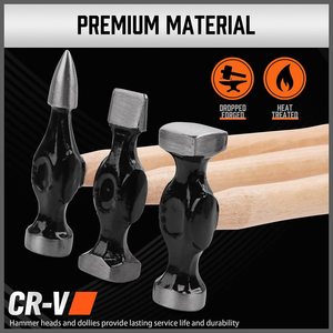 Strumento del martello di riparazione della lamiera sottile di vendita calda 7 PCS strumenti di riparazione del corpo Auto con teste di martello in acciaio al carbonio - Product Image 4