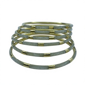 Brazaletes de Resina y Latón Chapados en Oro Hechos a Mano, Accesorios de Moda Étnica para Mujer, Coloridos, Tradicionales Indios, Imitación - Product Image 3