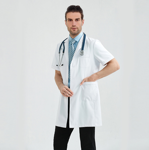 Bata Blanca Unisex Antiestática de Manga Larga con 3 Bolsillos, Abertura Trasera y Botones Frontales para Laboratorio, Clínica, Hospital, Centro de Estética - Product Image 6