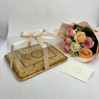 Conteneur alimentaire transparent en PET de qualité supérieure, boîte à gâteau rectangulaire jetable avec couvercle pour l'emballage de pain et de pâtisserie