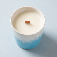 Bougie parfumée personnalisable pour les fêtes, parfum longue durée, luxe vintage, bleu poussiéreux, bougie en cire de soja