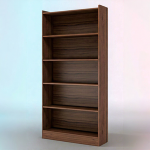 Estantería Moderna de Madera de Teca de 5 Niveles con Marco de Soporte Geométrico de Panel Plano - Product Image 1
