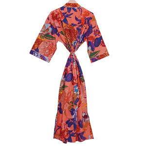 Kimono de Algodón Indio Hecho a Mano para Mujer, Ropa de Dormir de Verano, Ropa de Playa y Camisón, Regalo para Ella - Product Image 3