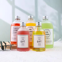 Botellas de Vidrio Cuadradas Esmeriladas de Volumen Variado con Tapa Corona para Bebidas, Envase de Regalo para Vino de Ciruela Casero