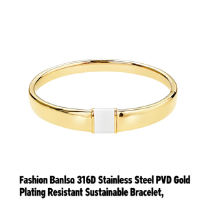 กำไลข้อมือแฟชั่น สแตนเลสสตีล 316L ชุบทอง PVD ทนทาน เป็นมิตรต่อสิ่งแวดล้อม - Product Image 2