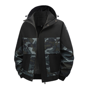 Giacca Mimetica Patchwork Oversize con Cappuccio, <span class=keywords><strong>Abbigliamento</strong></span> da Lavoro per <span class=keywords><strong>Uomo</strong></span> - Product Image 2