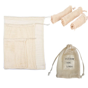 100% Eco Simple Ecology Zero Waste Bolsa de productos de malla de algodón lavable y reutilizable para bolsas de compras de verduras y frutas - Product Image 4
