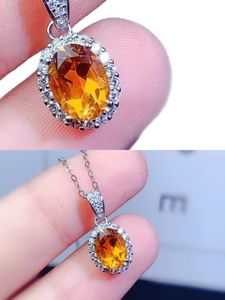 천연 황옥, 황색 크리스탈 목걸이, 고급 레트로 스타일, 심플한 레트로 선물 목걸이 - Product Image 6