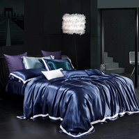 Vente en gros de luxe en satin de soie literie pur mûrier taie d'oreiller ensemble de housse de couette en soie, draps en soie qualifiés Oeko-Tex