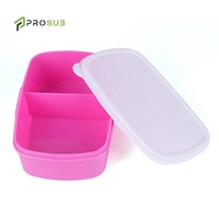 Boîtes à Lunch de Sublimation Prosub, Personnalisables, en Plastique Rectangulaire à 2 Compartiments pour Enfants, Idéales pour la Rentrée des Classes