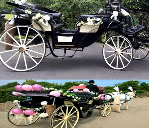 Carruaje de Lujo Estilo Británico, Tirado por Caballos, Color Personalizado, Ligero, de Madera y Metal, Decoración para Bodas, para Princesas - Product Image 1
