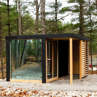 Salle de sauna en bois massif de cèdre rouge haut de gamme pour 2 à 6 personnes - Moderne/Traditionnel, vapeur humide électrique SANS EMF avec éclairage en bande