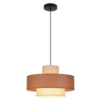 Trois couches tissage tissu lustre Led suspension lampe minimalisme E27 marron lin tissu pendentif lumière salle à manger chambre lumières