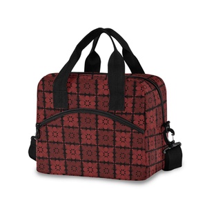 Sac isotherme réutilisable 15L en polyester imprimé matelassé Ulu Boho rouge personnalisé hawaïen pour hommes, pique-nique et voyage - Product Image 1