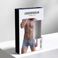 Almacenamiento de calcetines ecológicos para hombre, diseño de carpeta plegable de PVC en relieve transparente para regalo de embalaje de ropa interior