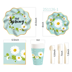 Platos de Papel Florales DAMAI, Platos Desechables con Diseño Floral para Fiestas, Bodas, Despedidas de Soltera, Cumpleaños, Fiestas de Té - Product Image 5