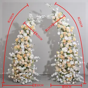 Arco de casamento para decoração de festas, arranjo de flores em metal, arco floral de casamento, 2 peças