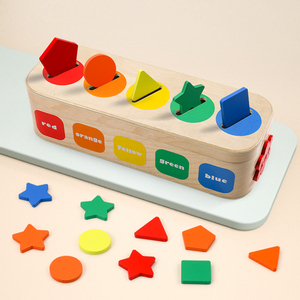 Juego de Clasificación de Formas y Colores de Madera Montessori, Juego de Combinación de Patrones Geométricos, Juguete Educativo para el Desarrollo de la Motricidad Fina para Niños de 2 a 4 <span class=keywords><strong>Años</strong></span> - Product Image 3