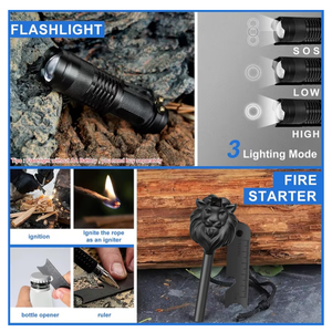 Kit de survie en plein air, équipement de survie <span class=keywords><strong>d</strong></span>'urgence, 19 en 1, pêche, chasse, anniversaire pour hommes, <span class=keywords><strong>camping</strong></span>, gadget cool - Product Image 4