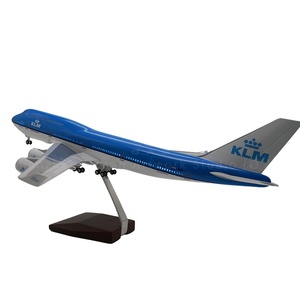 Modèle d'avion à l'échelle 1:150 Modèle réduit d'avion avec lumière 747 <span class=keywords><strong>KLM</strong></span> 47cm Modèle réduit d'avion Boeing pour pilote Cadeau - Product Image 1