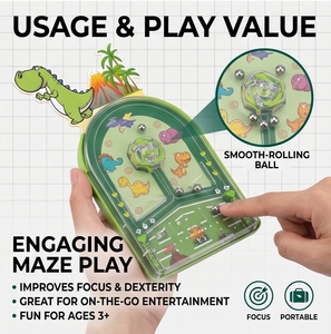 Jeu <span class=keywords><strong>de</strong></span> flipper portable HTL avec 4 cartes interchangeables, bille en acier, jouet d'arcade mécanique <span class=keywords><strong>de</strong></span> poche, jeu <span class=keywords><strong>de</strong></span> labyrinthe, sans batterie, cadeau pour enfants - Product Image 5