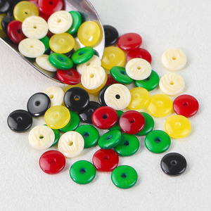 Pads en résine imitation cire d'abeille ambre 2x8mm, entretoises cinq éléments rouge jaune vert noir blanc pour accessoires de perlage faits main DIY - Product Image 3