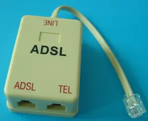 热卖双端口ADSL直插式ADSL 2线电话分离器，用于电话调制解调器