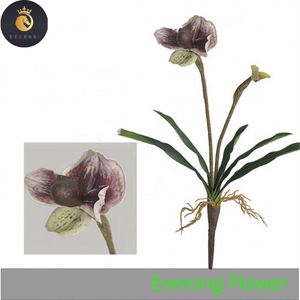 มาใหม่ประดิษฐ์กล้วยไม้เทพธิดารองเท้าแตะดอกไม้จําลอง 2 หัว <span class=keywords><strong>Paphiopedilum</strong></span> - Product Image 4