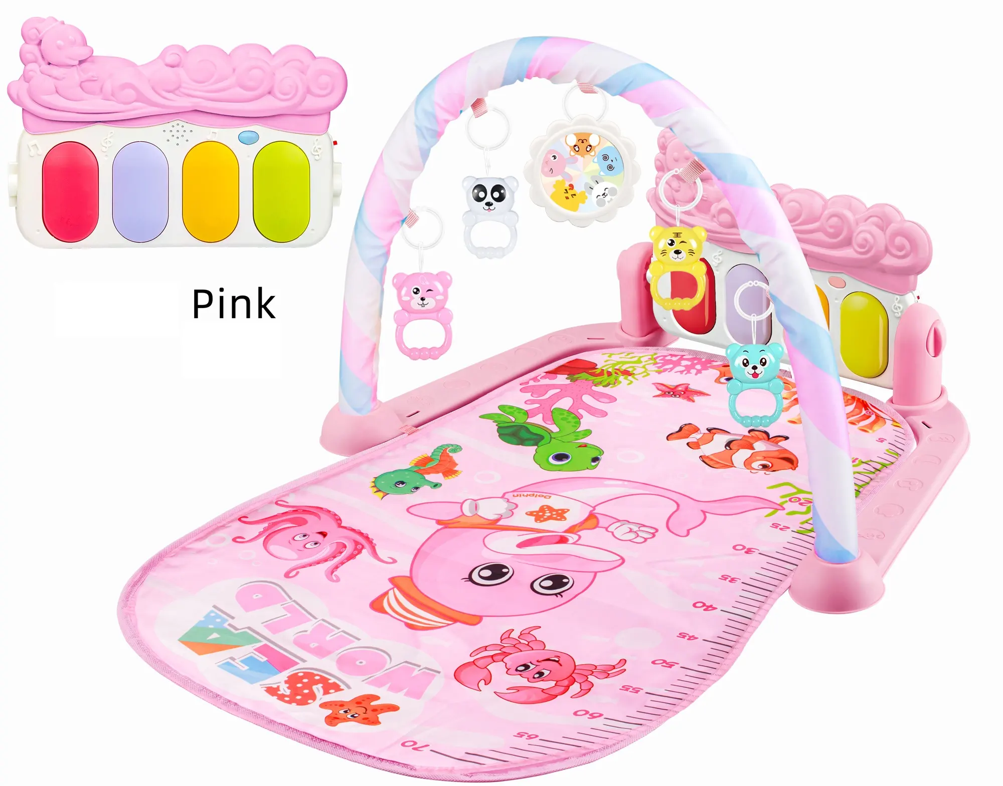 2024 NEW Musical Kids Playing Fitness Mat Toy;Baby Sleeping Play Gym Mat with Piano,Baby Clawl Floor Carpet Mat Size 75X57X43CM