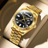 Montre à mouvement à quartz style sucre de roche noir, ajourée, aspect mécanique, pour femmes et hommes, affichage de la date lumineux, résistante à l'eau 30M