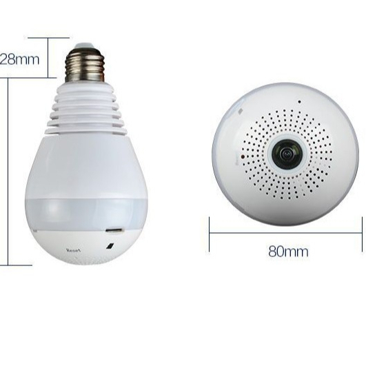 Wireless Bulb Camera 360-degree Panorama Network Monitor 1080HD Wifi Camera White Light+infrared Light Night Vision Bulb Camera