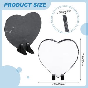 Wholesale Heart Shape 15x15cm Sizes Sublimation Blanks Rock Slate Custom Photo Frame Sublimation Slates for Heat Transfer - Product Image 2