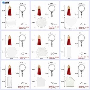 Ewang Ensemble de porte-clés en acrylique transparent personnalisé Ornement Pendentifs gland vierge Porte-clés personnalisés - Product Image 4