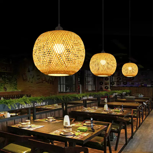 <span class=keywords><strong>Lustre</strong></span> Tissé en Bambou à Hauteur Réglable pour Restaurant Salon de Thé Hot Pot Restaurant Style Rétro Abat-Jour Tissage Créatif - Product Image 3